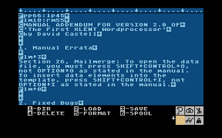 First Xlent Word Processor (The) atari screenshot